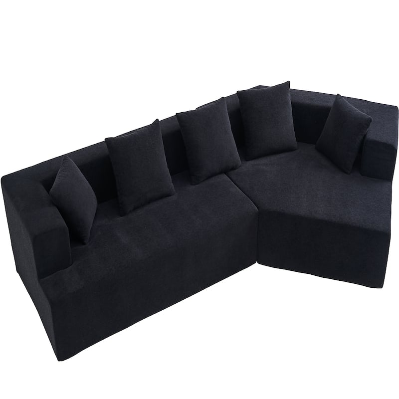 Deep Seat Modern Memory Foam Sofa with Chenille Fabric