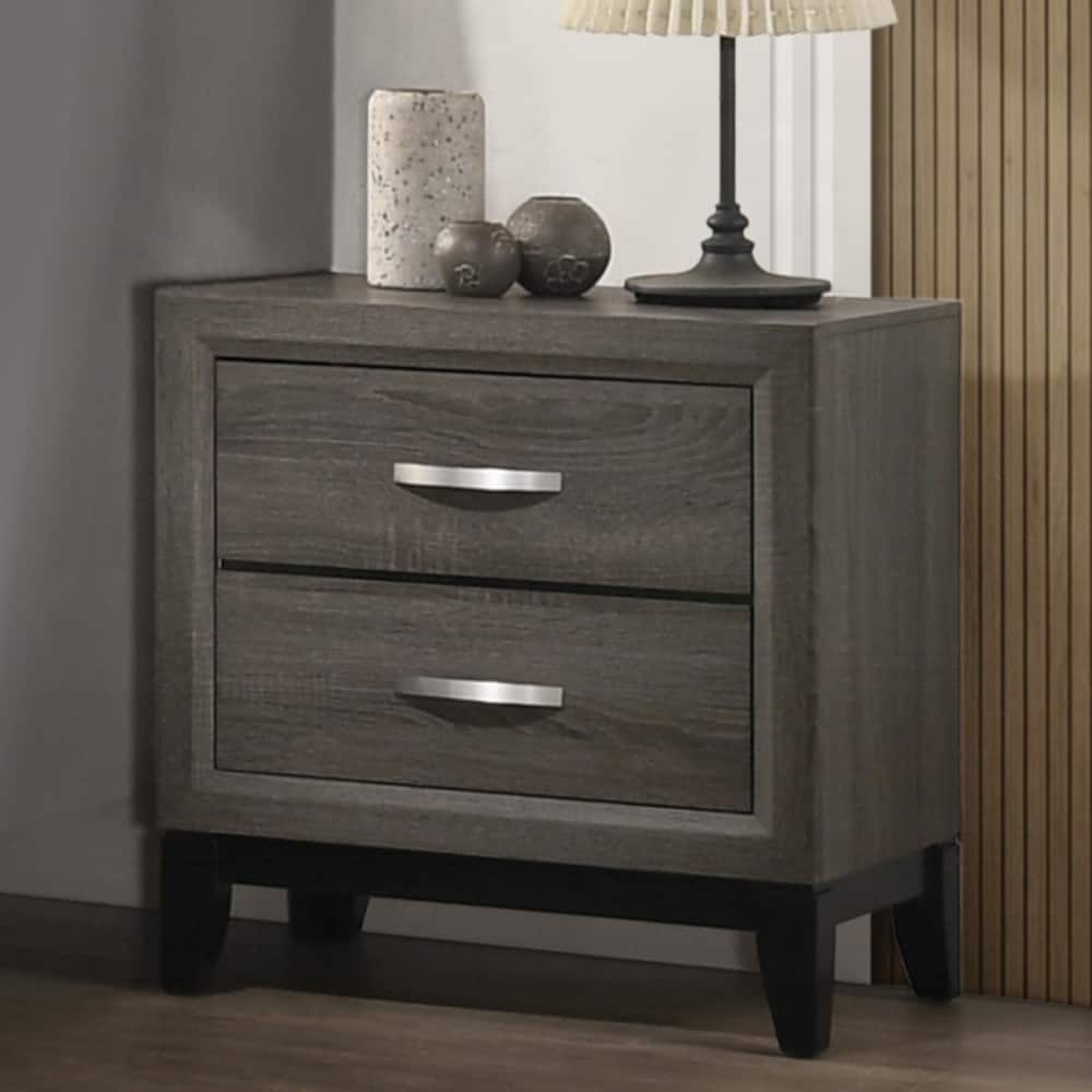 Sleek Modern 2-Drawer Nightstand with Smooth Metal Glide Drawers