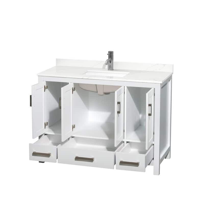 Sheffield 48-inch Single Vanity, Single Hole Quartz Top