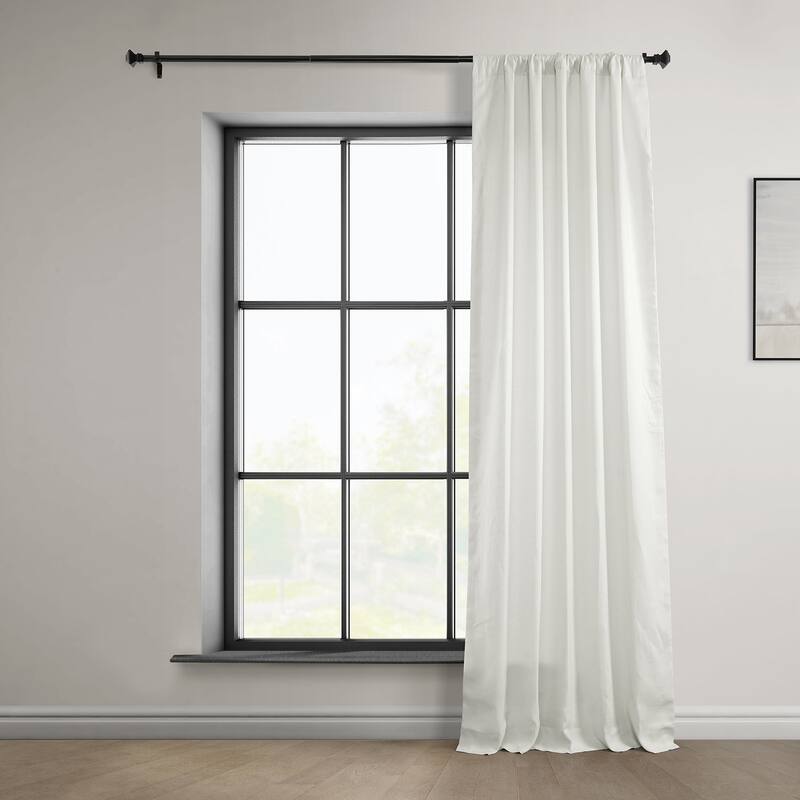Exclusive Fabrics Room Darkening Euro Linen Curtain (1 Panel) - Window Treatment for Bedroom or Living Room