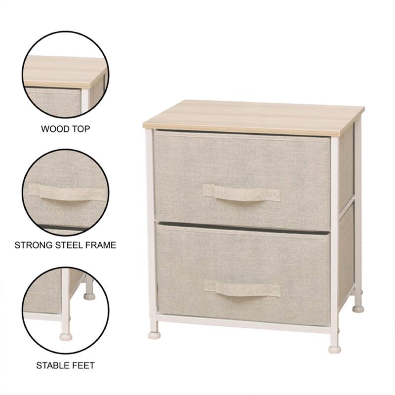 LCM Home Fashions Multiple Shelf Drawer Foldable Storage Chest Night Stand