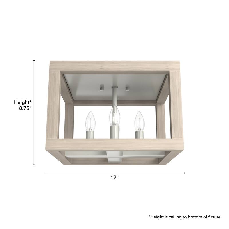 Hunter Squire Manor 4-Light Flush Mount - Modern Farmhouse, Transitional - Damp Rated!
