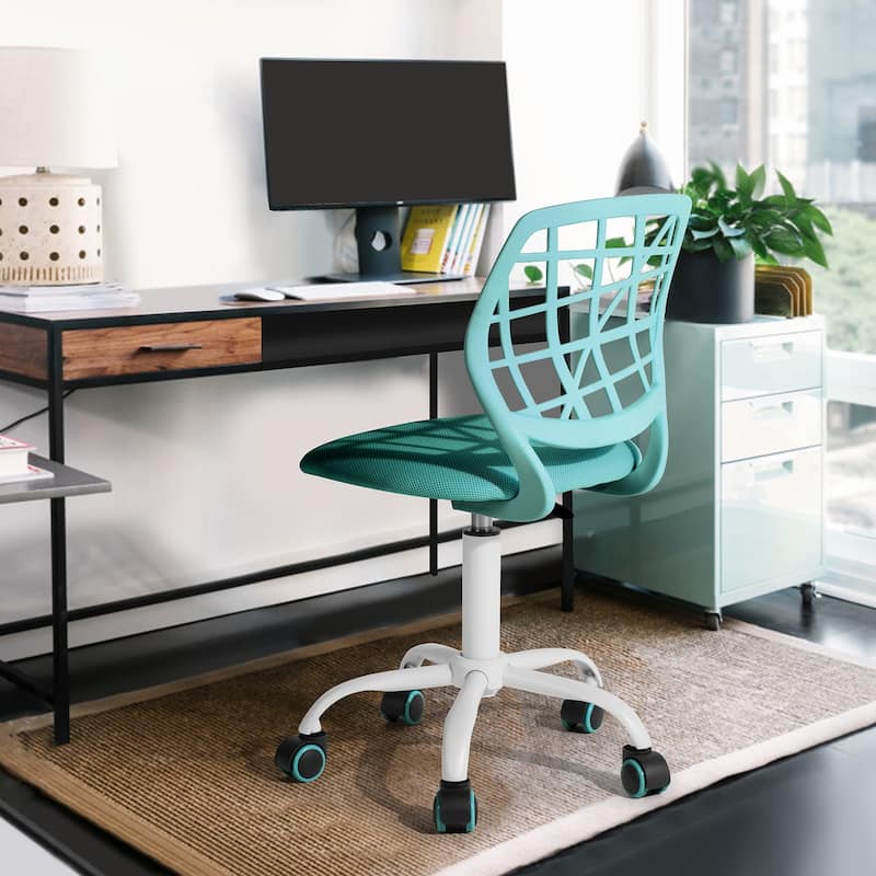 HomyLin Armless Home Office Task Chair Kids Desk Chair Mid-Back