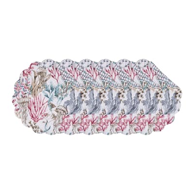 Delphina Reef Round Cotton Placemat Machine Washable Set of 6
