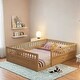 preview thumbnail 3 of 19, Full Floor Bed Frame with Fence,Wood Kids Floor Beds Frame for Bedroom