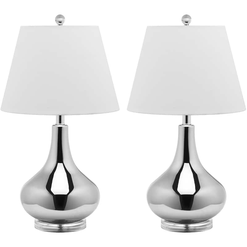 SAFAVIEH Lighting Shanda 24-inch Gourd Glass White Table Lamp (Set of 2) - 14"x14"x24" - 14Wx14Dx24H