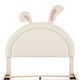 preview thumbnail 11 of 14, Kids Twin Velvet Upholstered Rabbit-Shape Platform Bed with 2 Storage Stools