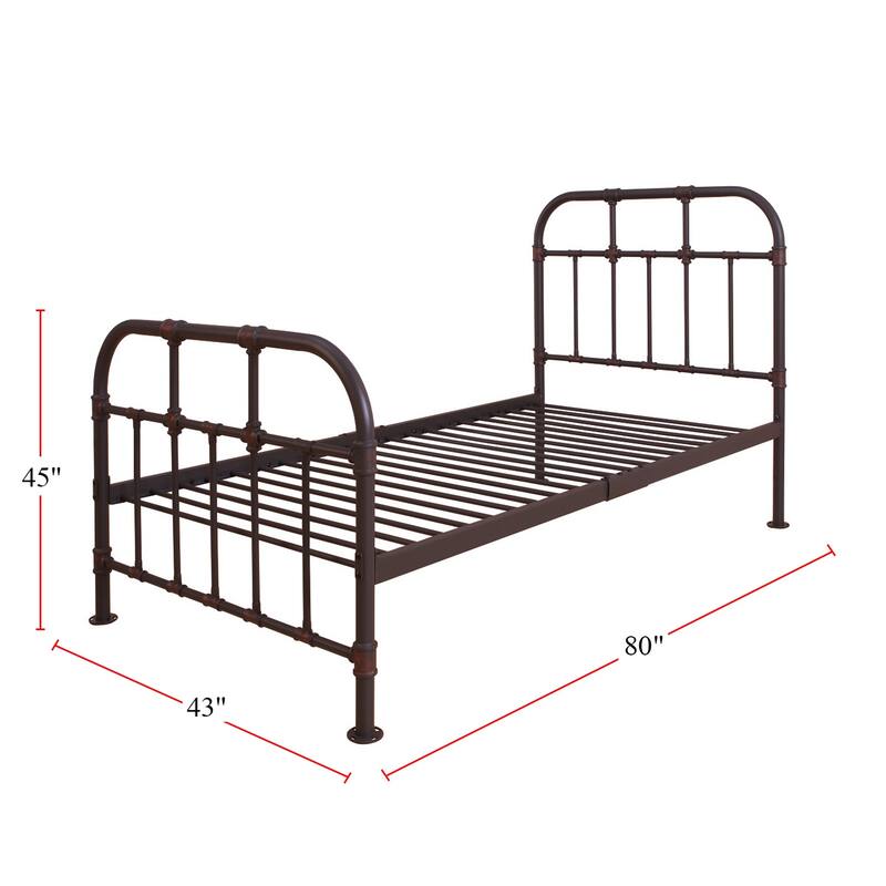 Metal Bed in Sandy Gray