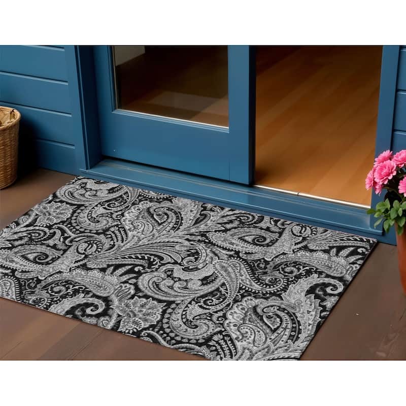HomeRoots Paisley Transitional Rectangle Outdoor Rug - 3' x 5'