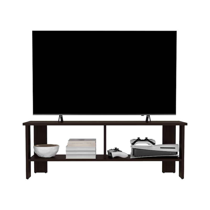 Modern Design TV Stand, 2 Shelves with durable materials for longevity and stability,FSC Certified CPSIA Compliant