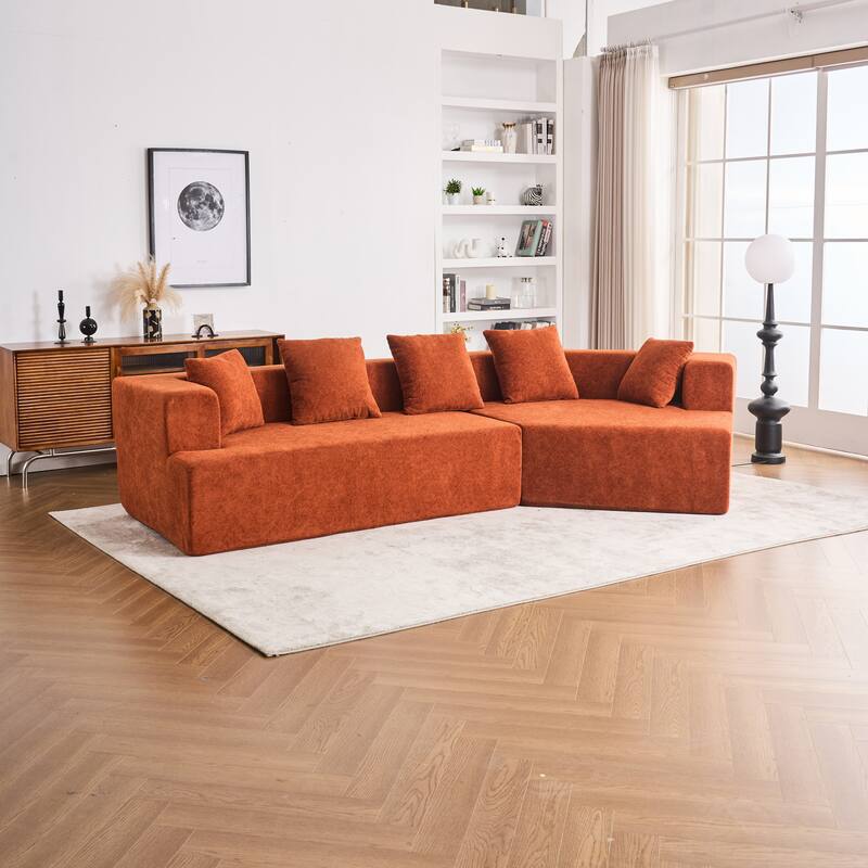 Special Shape Sleeper Sofa Chenille Floor Couch Deep Seat Recliner