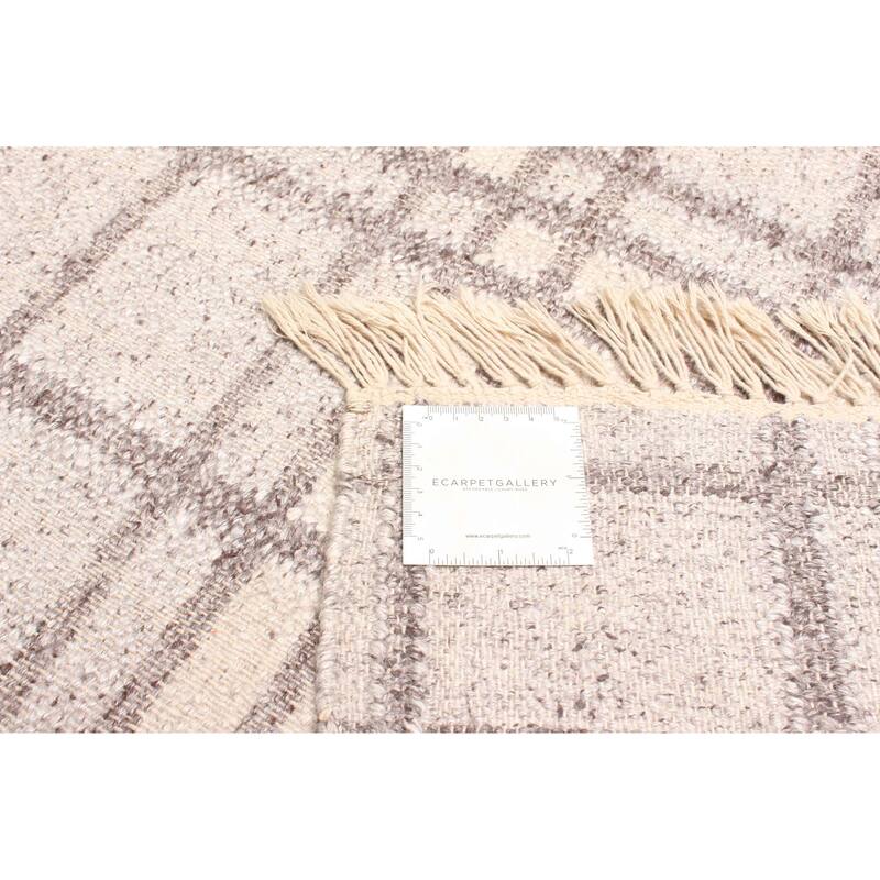 ECARPETGALLERY Flat-Weave Ankara FW Taupe Wool Kilim - 5'1 x 7'7