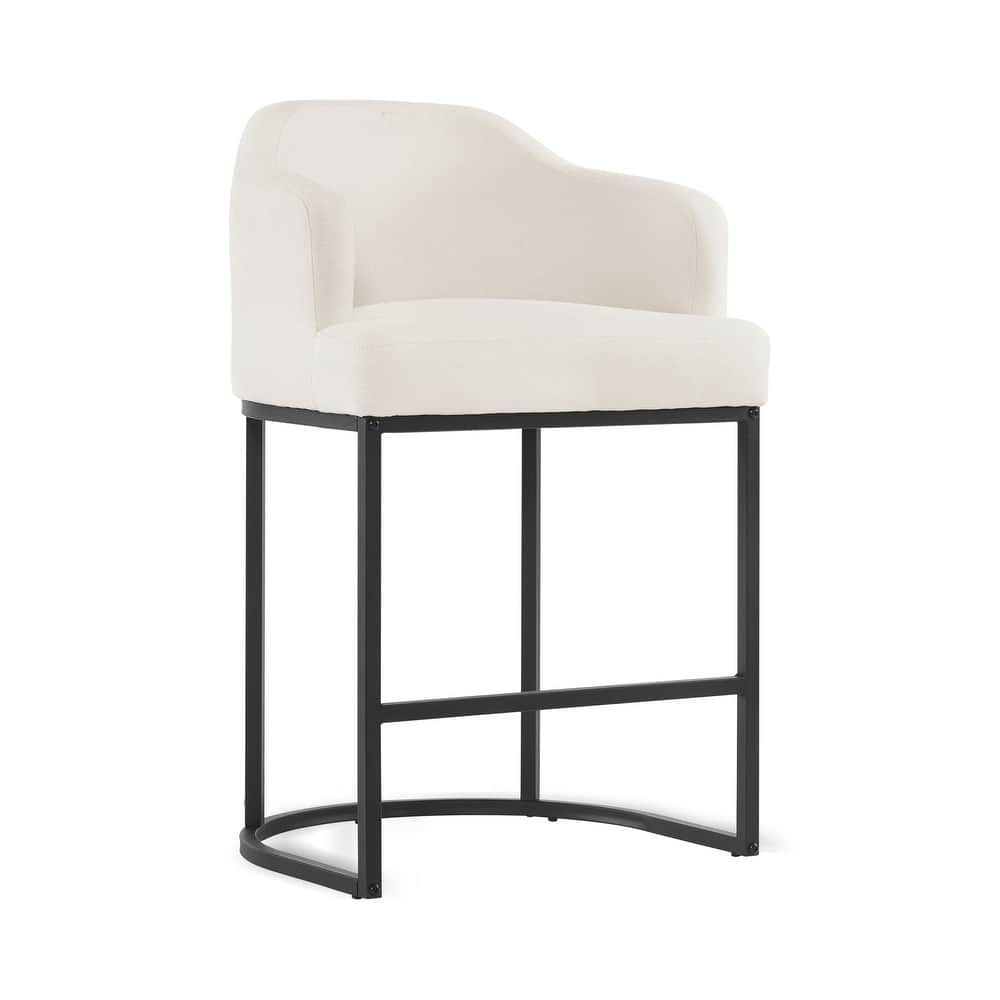 26 in. Bar Stools Upholstered Counter Stools Modern Low Back Metal Kitchen Island Stools