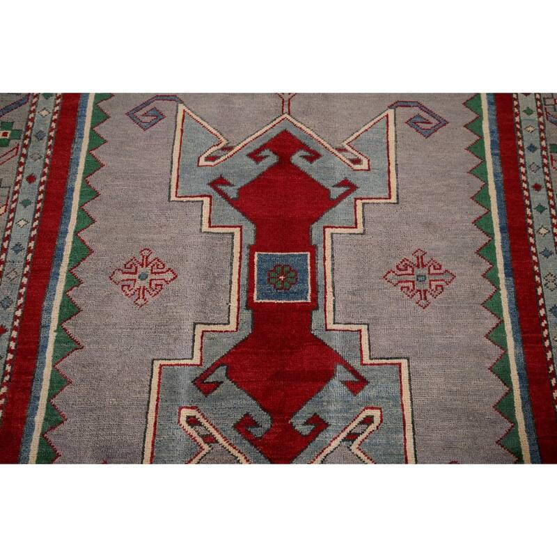 Kazak Oriental Accent Rug Handmade Wool Carpet - 4'3" x 5'8"