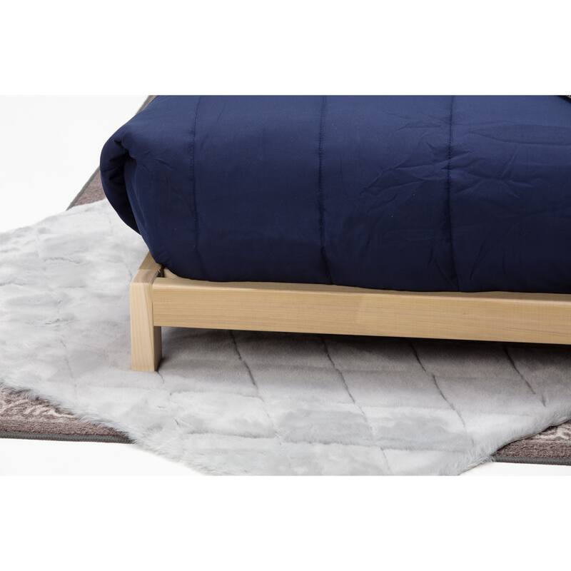 Twin Size Platform Bed - Rustic Wood Bed Frame - Modern Minimalist Design - Solid Wood Bed