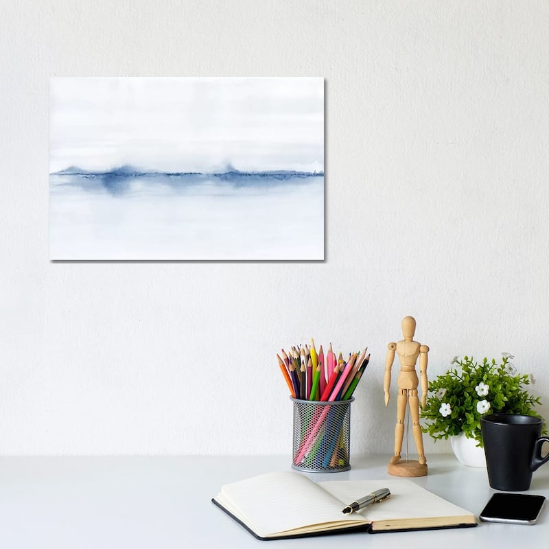 iCanvas "Watercolor Landscape V - Shades Of Blue" by Nouveau Prints Canvas Print - 8x12x0.75