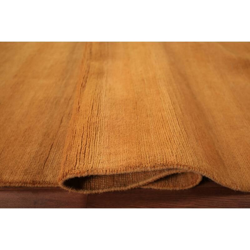 Orange & Yellow Gabbeh Modern Area Rug Hand-Knotted Wool Carpet - 6'3" x 9'4"