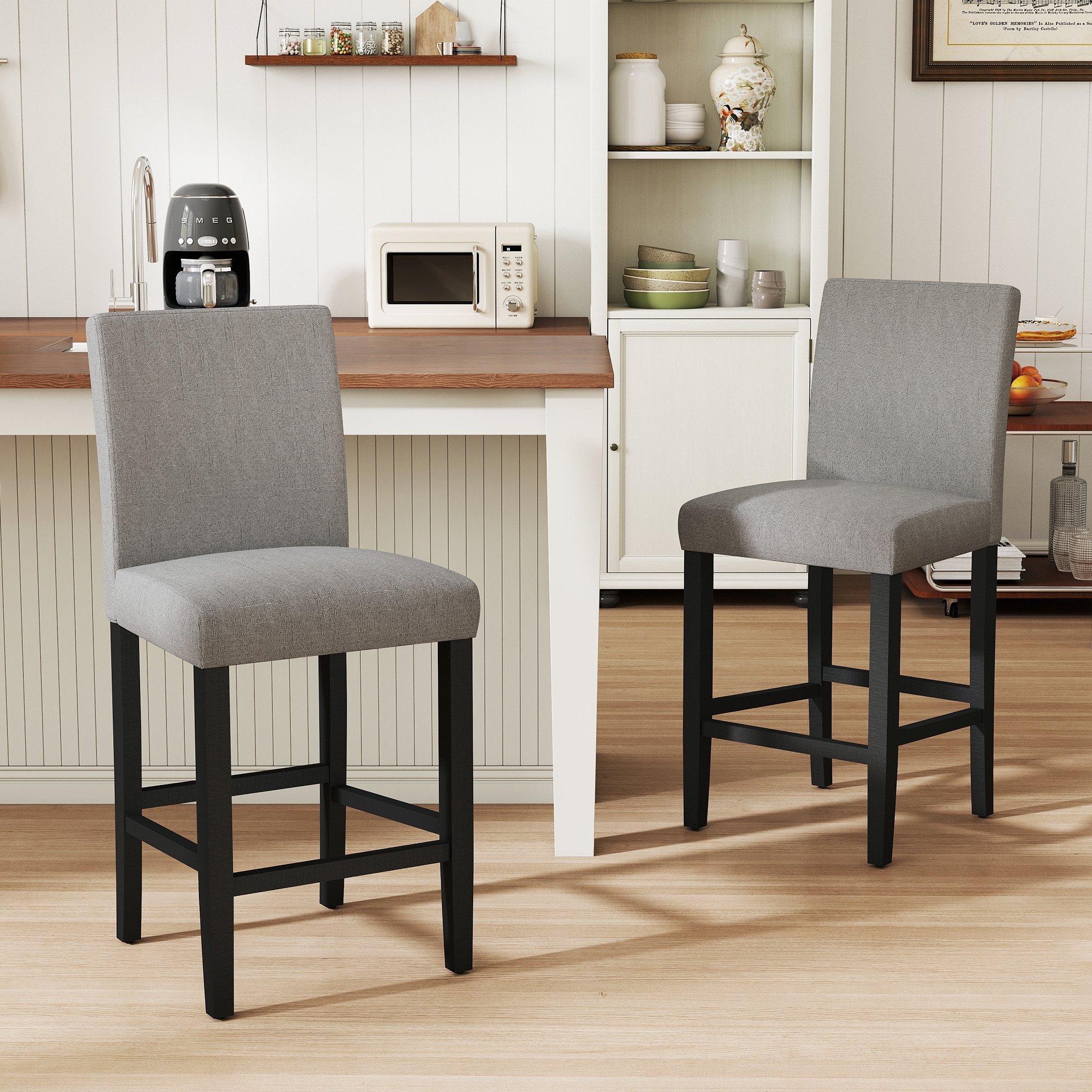 24 Inches Counter Height Bar Stools with Back Set of 2 - Overstock