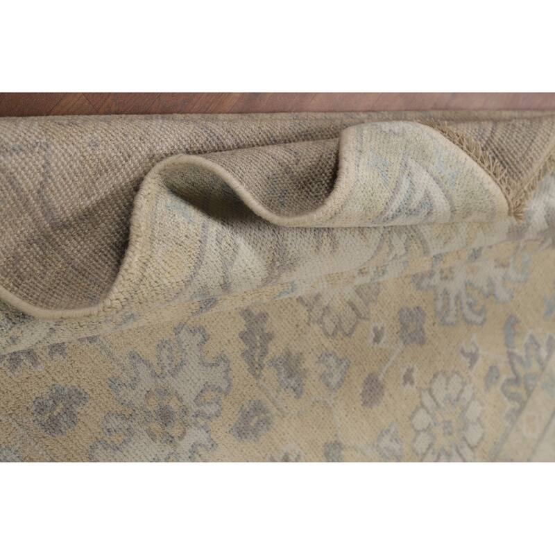Earth Tone Oushak Indian Area Rug Handmade Bedroom Wool Carpet - 6'2" x 8'8"
