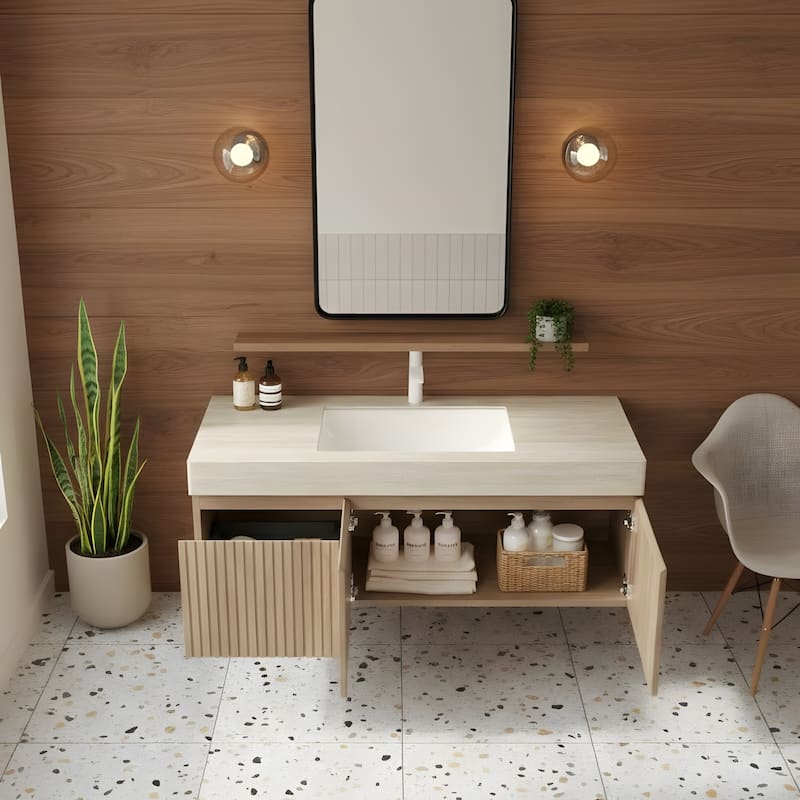 48" Bathroom Vanity with Sintered Stone countertop and Sink