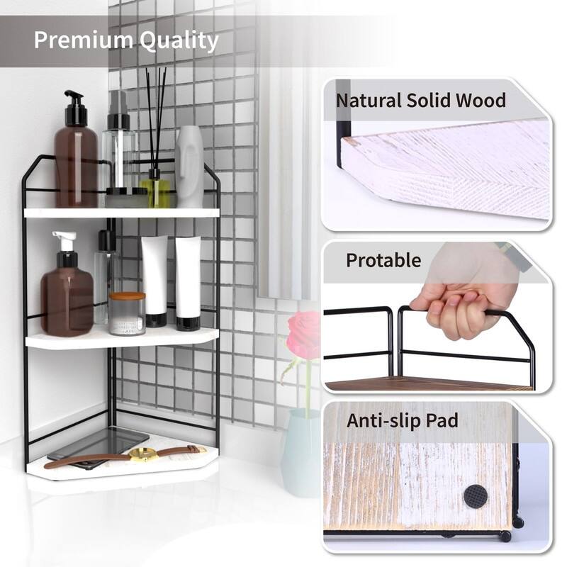 Countertop Corner Shelf Organizer - 7.87"D x7.87"W x 17.4"H