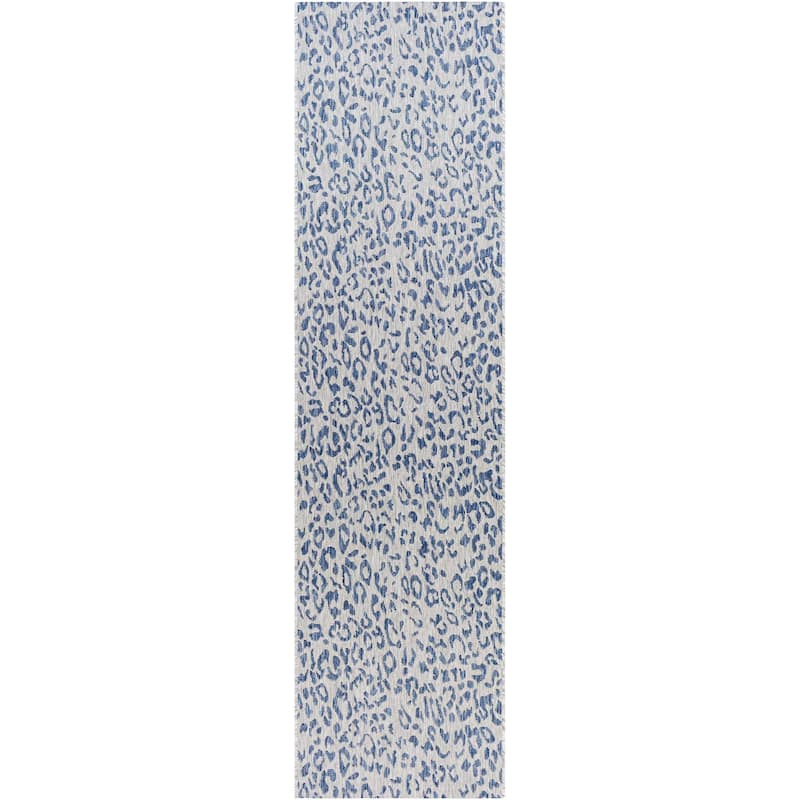 Livabliss Eagean Casual Indoor/Outdoor Area Rug - Blue - 2'7" x 10'