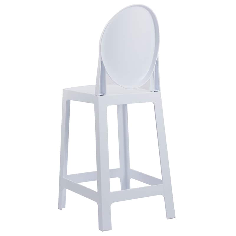 Set of 4 Smoke Modern 25" Seat Bar Stool Counter Height With Backs Plastic Chairs For Home Restaurant Office