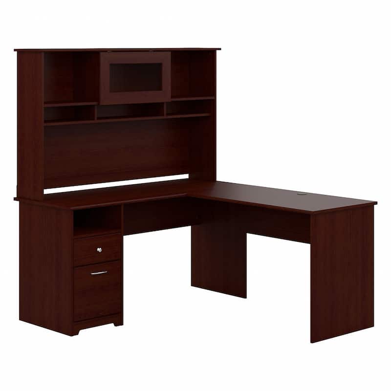 Cabot 60W L Shaped Computer Desk with Hutch by Bush Furniture
