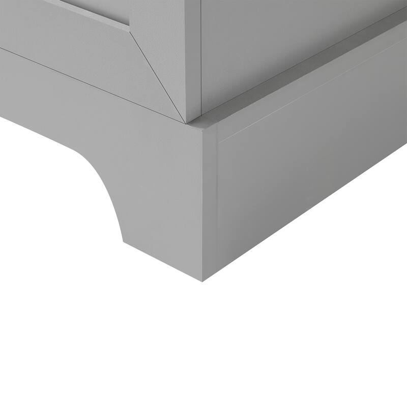 Roomfitters Tall 2-Door Storage Cabinet with 5-Tier Adjustable Shelves, Modern MDF Linen Tower for Bathroom & Office