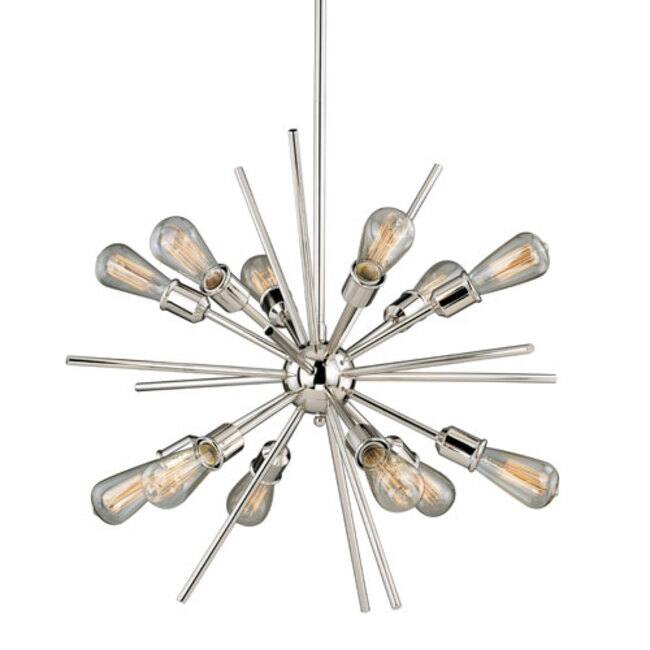 Vaxcel Lighting Estelle 12 Light 28" Wide Abstract Sputnik Chandelier - Polished Nickel