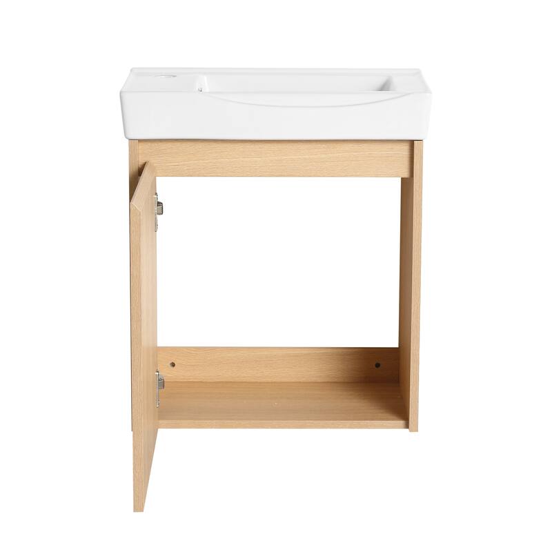 BNK 16"/20"/24"/30"/36" Single Sink Bathroom Vanity with Soft Close Door and Shelf