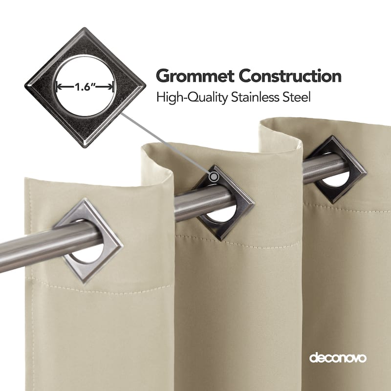 Deconovo Square Grommet Curtain Panel Pair(2 Panel)