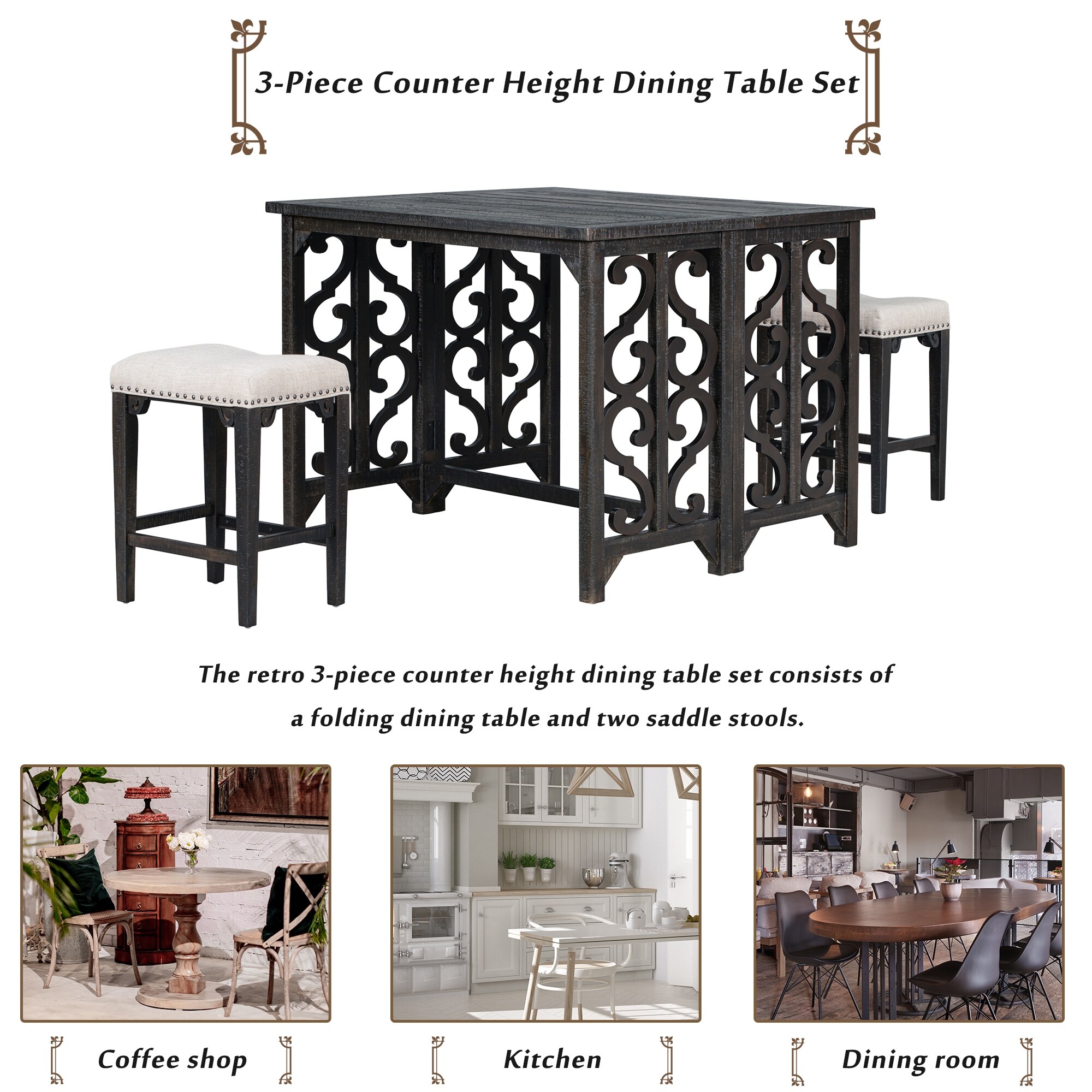 Retro 3 piece dining set deals