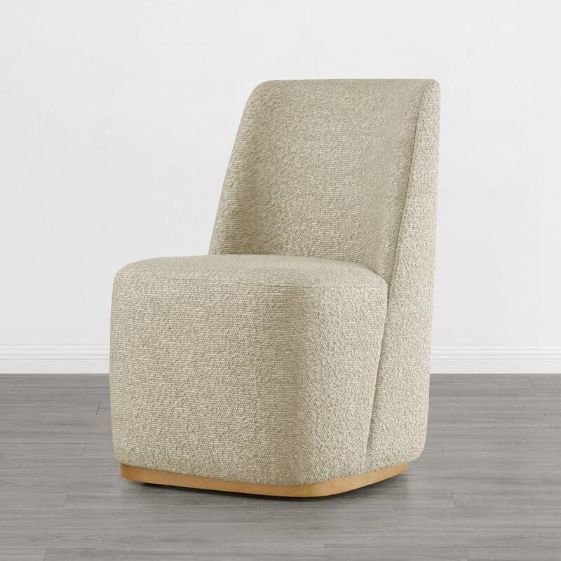 Brian Modern Dining Chairs with Casters&Wood Base Set of 2