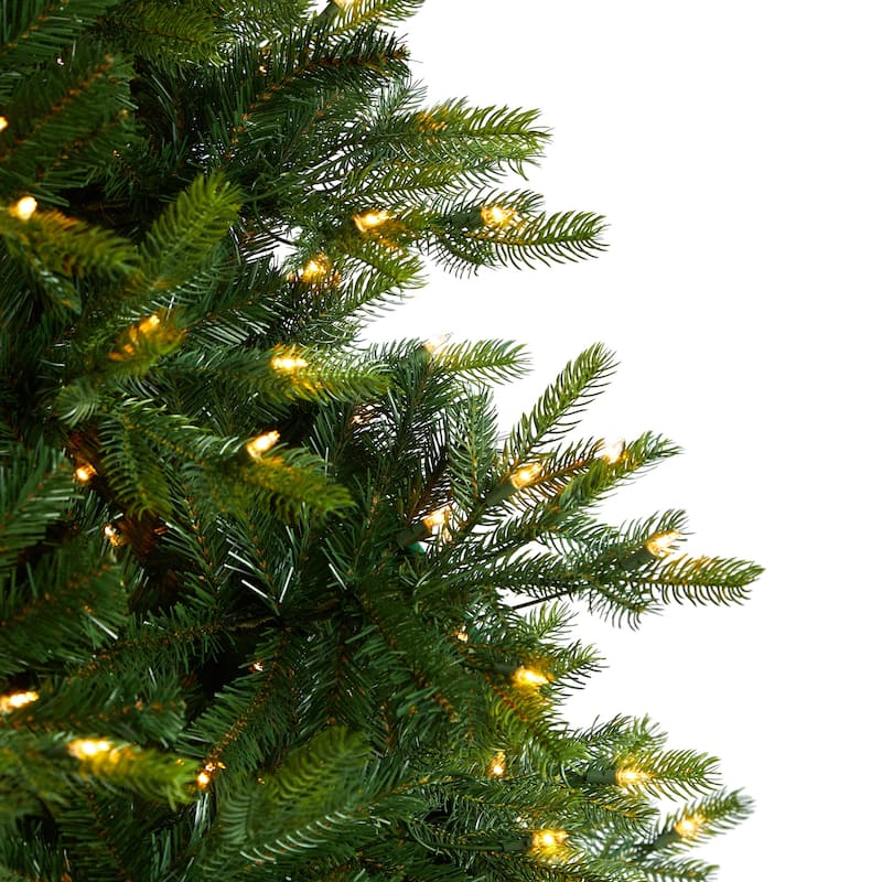 9ft. Spruce Artificial Christmas Tree with 750 Clear Lights & 1912 Branches - Majestic Seasonal Holiday X-Mas Tree
