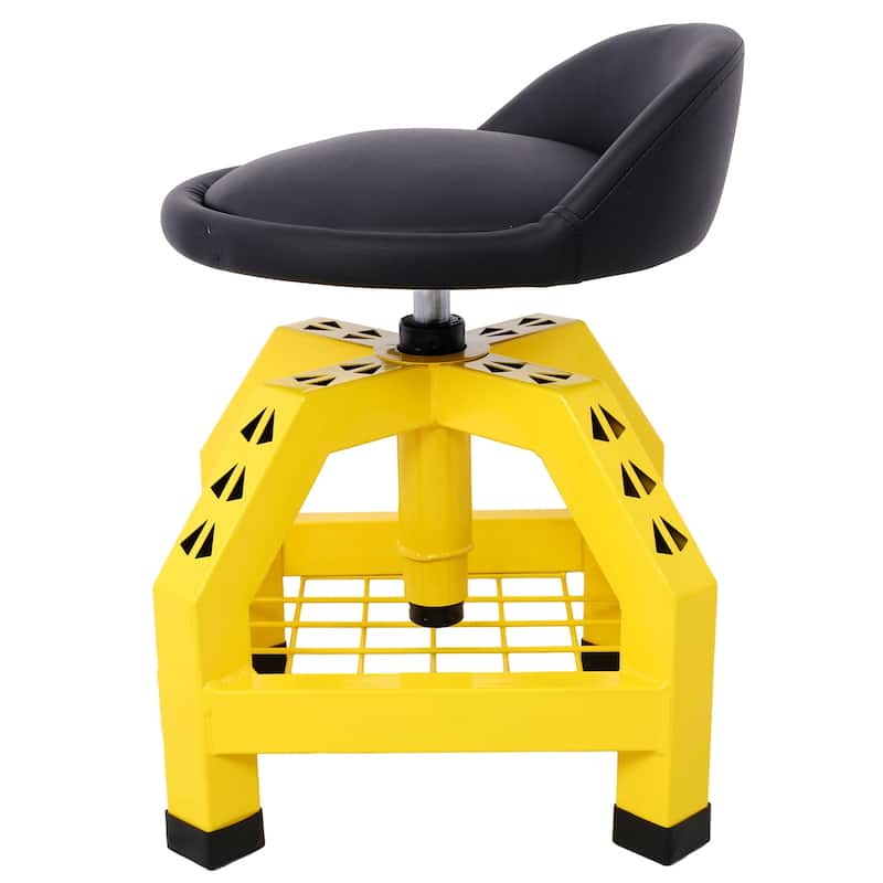Pneumatic 360 Degree Swivel Stool, Mechanics Rolling Creeper Seat, Heavy Duty Rolling Mechanics Stool, Shop Stool with Casters
