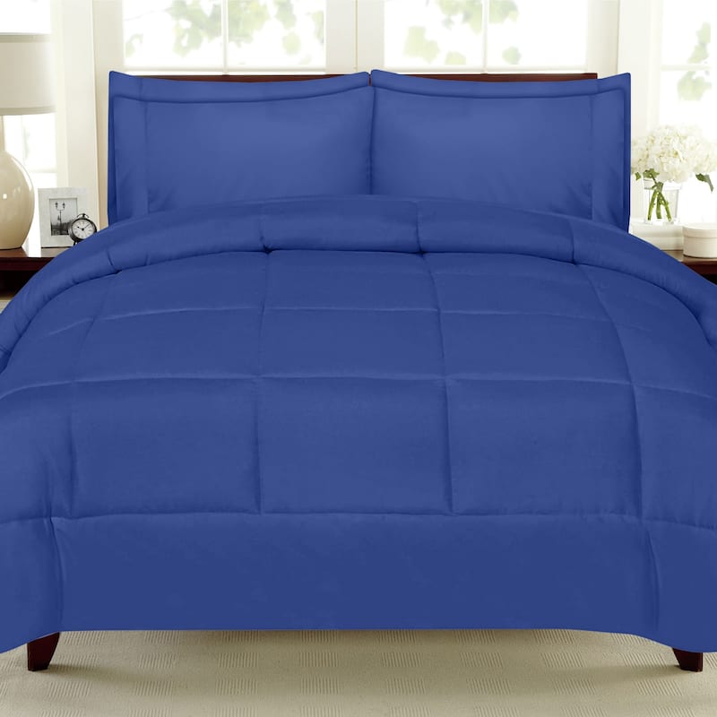 Sweet Home Collection Luxury Solid Bed-In-a-Bag with Sheet Set - Royal - Twin
