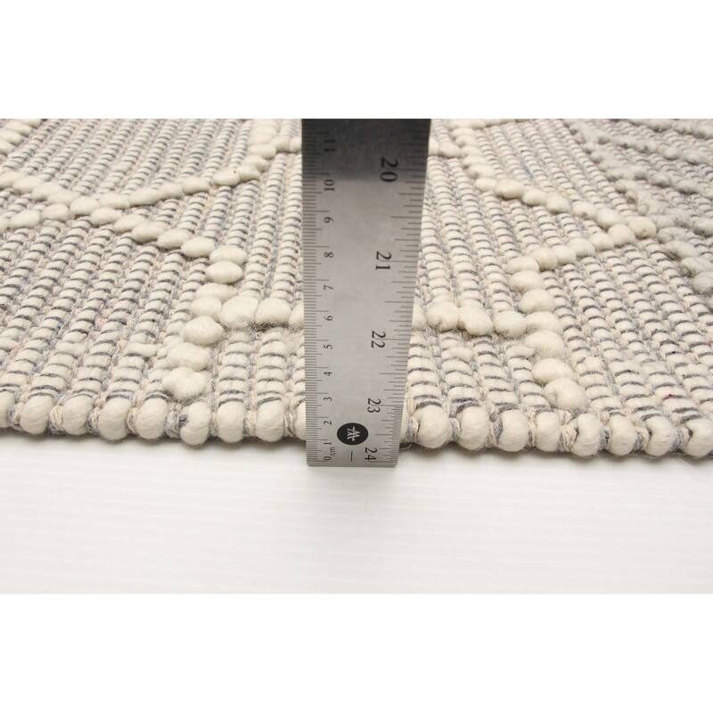 ECARPETGALLERY Braid weave Sienna Grey Wool Rug - 4'11 x 7'9
