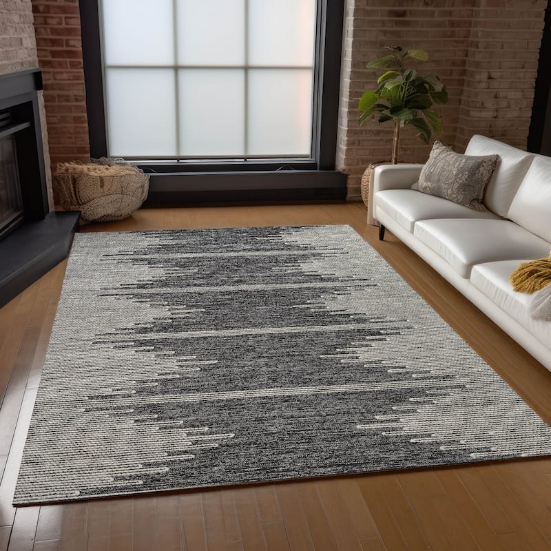 Machine Washable Indoor/ Outdoor Moroccan Boho Rug
