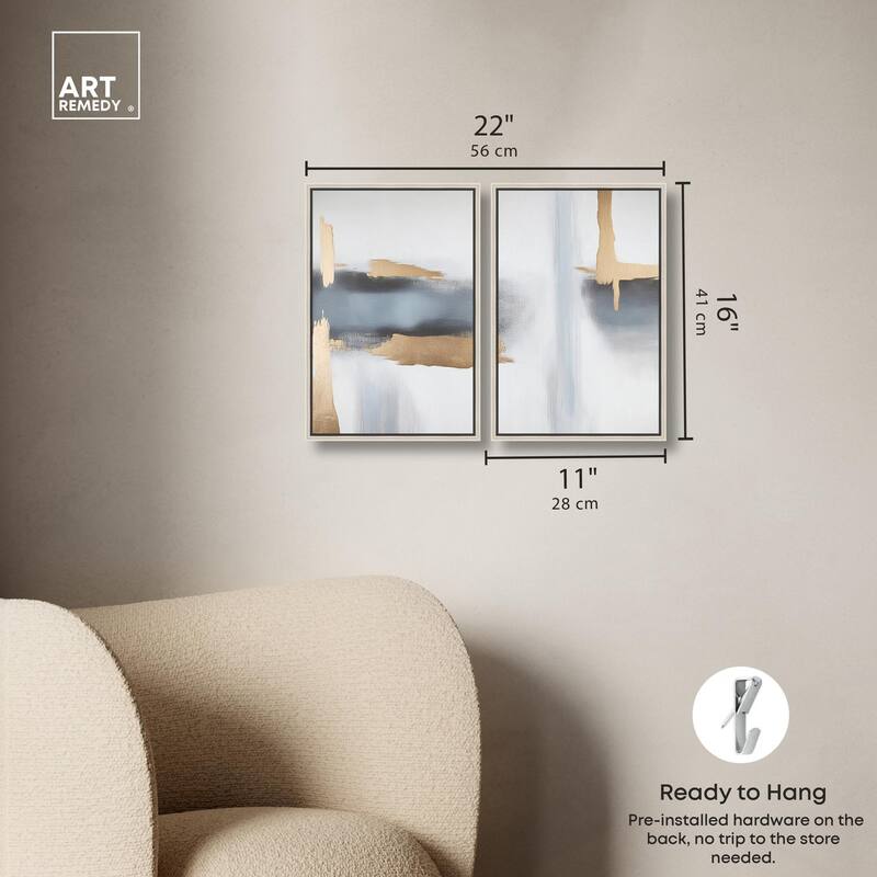 Visual Gold Vortex I Canvas Set of 2 by Art Remedy