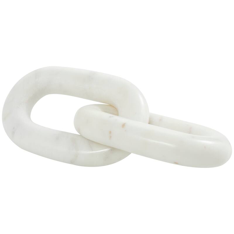 Luxe White Marble Geometric 2 or 3 Link Chain Sculpture