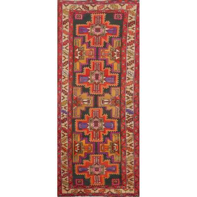 Hand Knotted Oriental 100% Wool Carpet Traditional Tribal Oranges & Rust Meshkin Runner Rug - 10' 2'' X 3' 8''