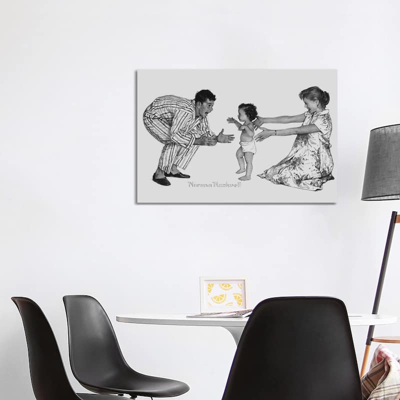 iCanvas "Baby's First Step" by Norman Rockwell Canvas Print - 26x40x1.5