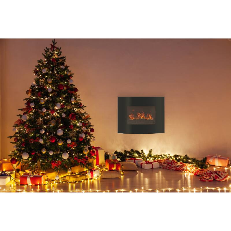 Northwest 25.5-Inch Curved Edge Wall-Mount Electric Fireplace