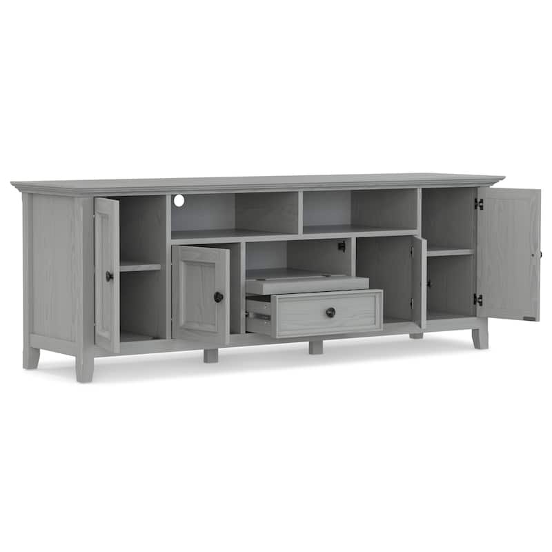 WYNDENHALL Halifax 72 inch Wide Solid Wood Transitional TV Stand - 72"w x 19"d x 26" h