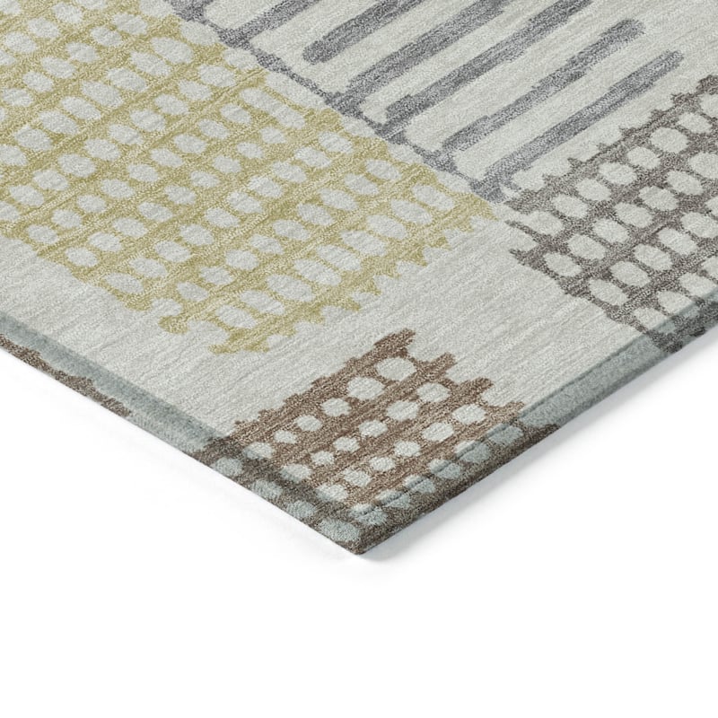 HomeRoots Geometric Transitional Rectangle Outdoor Rug