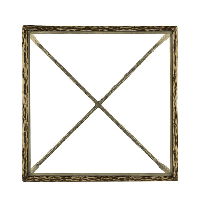 247 Shop At Home Lalia Modern Hammered Metal 3-Piece X-Brace Coffee Table Set