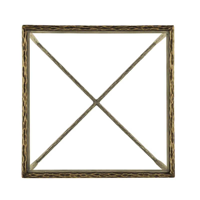 247 Shop At Home Lalia Modern Textured Metal X-Brace End Table