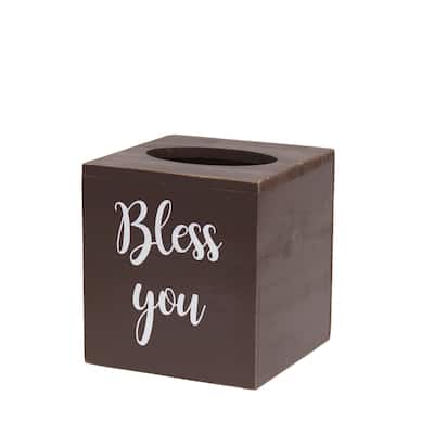 Decorative Tissue Box with "Bless you" in Script