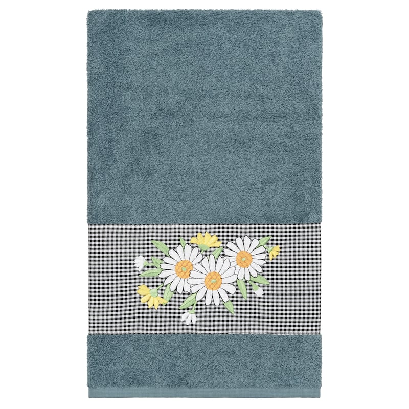 Authentic Hotel and Spa 100% Turkish Cotton Daisy 3PC Embellished Towel Set